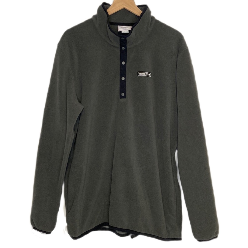 Obermeyer Large Charcoal Gray Quarter Snap Pullover Fleece Sweatshirt Ski Snow